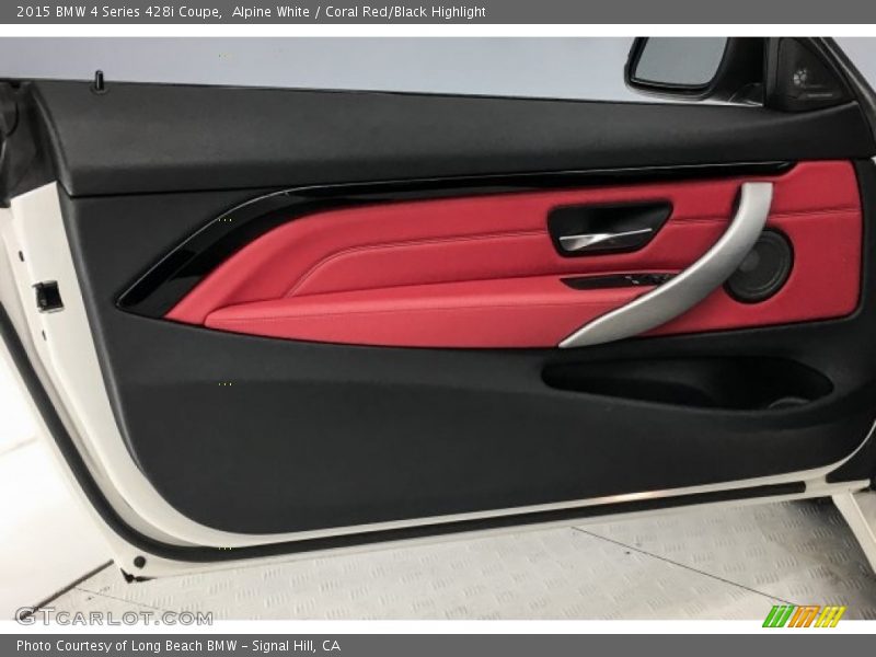 Alpine White / Coral Red/Black Highlight 2015 BMW 4 Series 428i Coupe