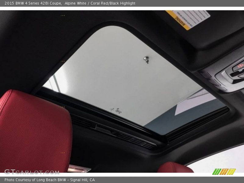 Alpine White / Coral Red/Black Highlight 2015 BMW 4 Series 428i Coupe