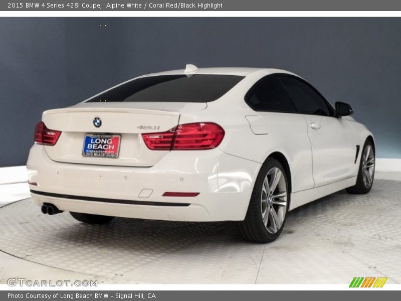 Alpine White / Coral Red/Black Highlight 2015 BMW 4 Series 428i Coupe
