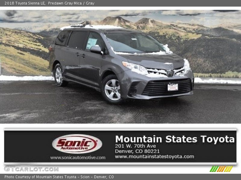Predawn Gray Mica / Gray 2018 Toyota Sienna LE