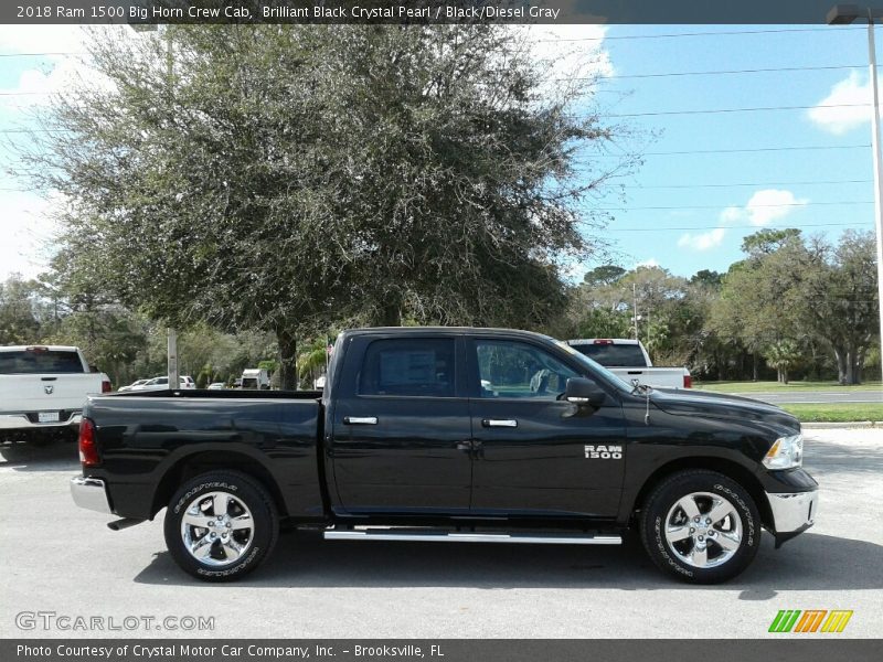 Brilliant Black Crystal Pearl / Black/Diesel Gray 2018 Ram 1500 Big Horn Crew Cab