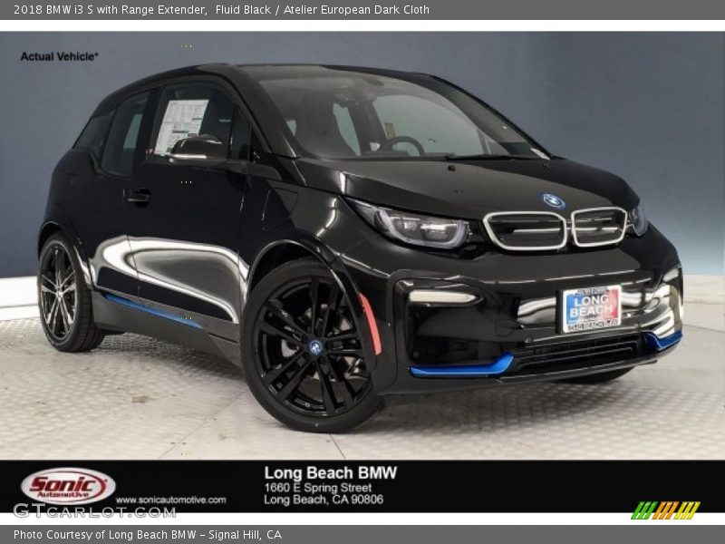 Fluid Black / Atelier European Dark Cloth 2018 BMW i3 S with Range Extender