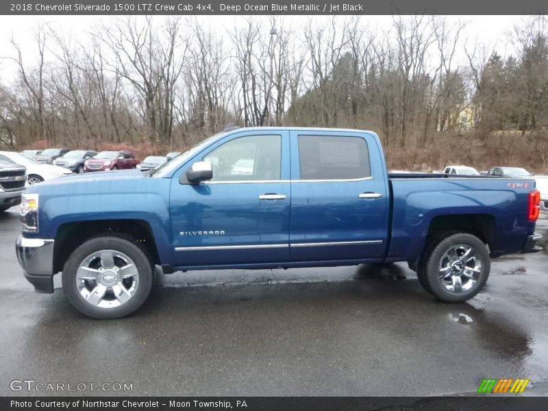 Deep Ocean Blue Metallic / Jet Black 2018 Chevrolet Silverado 1500 LTZ Crew Cab 4x4