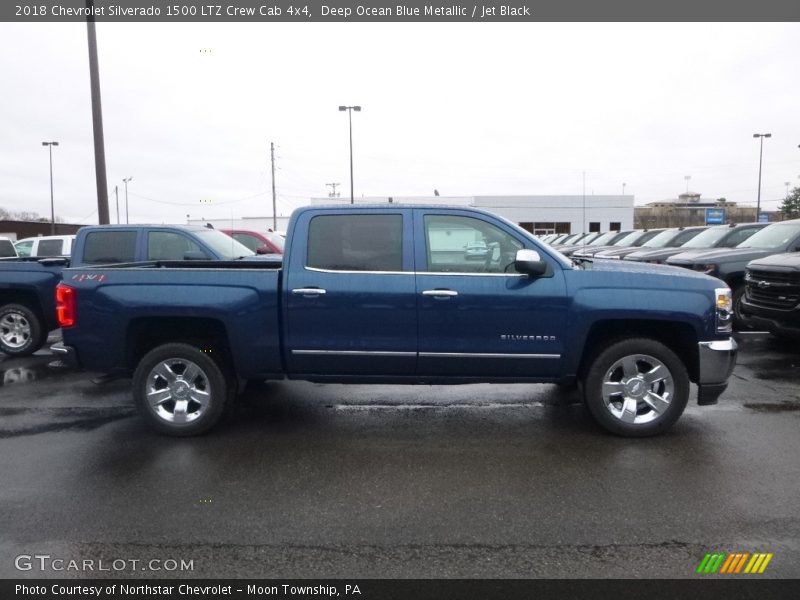 Deep Ocean Blue Metallic / Jet Black 2018 Chevrolet Silverado 1500 LTZ Crew Cab 4x4