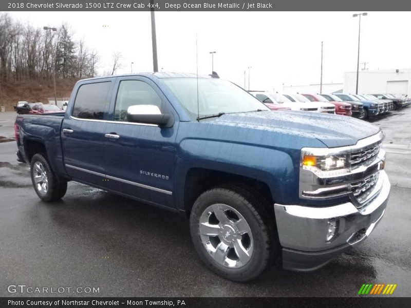 Deep Ocean Blue Metallic / Jet Black 2018 Chevrolet Silverado 1500 LTZ Crew Cab 4x4