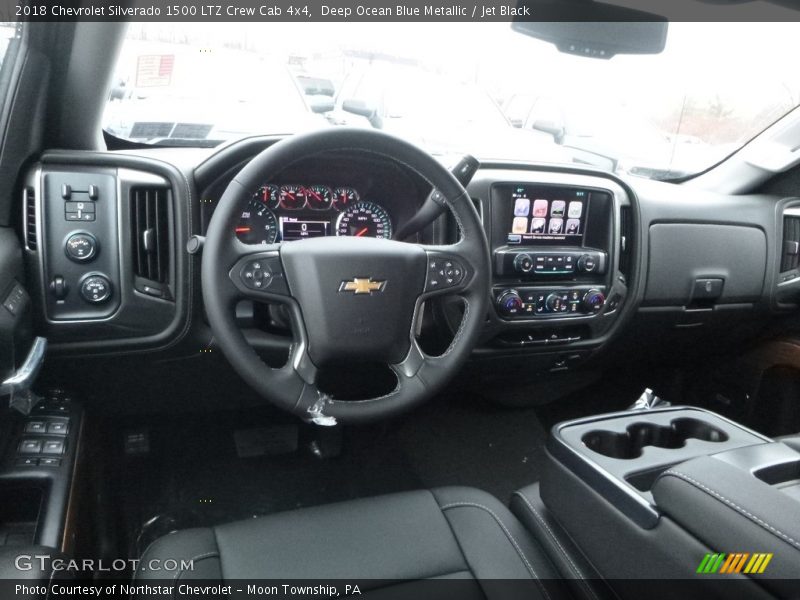 Deep Ocean Blue Metallic / Jet Black 2018 Chevrolet Silverado 1500 LTZ Crew Cab 4x4