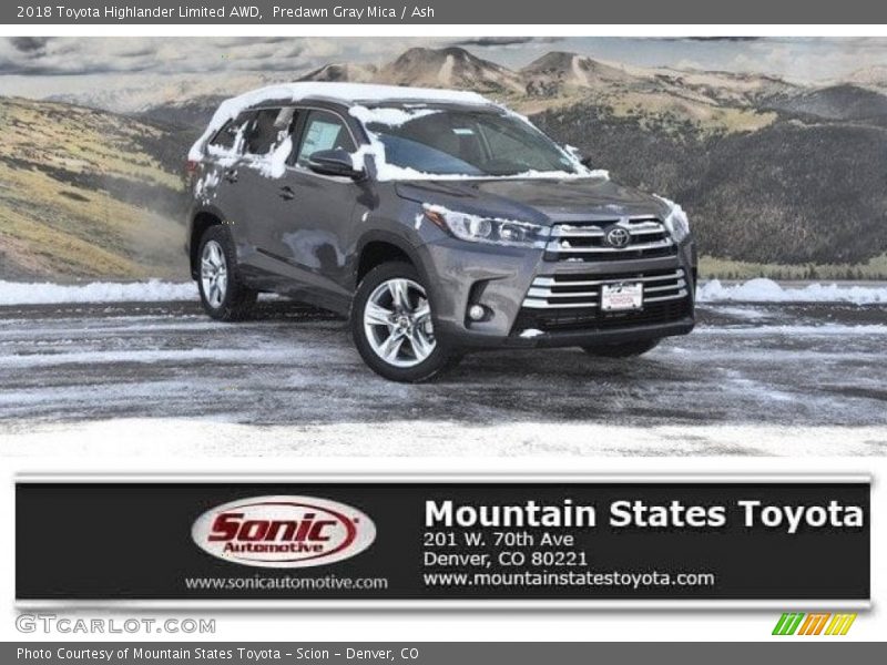 Predawn Gray Mica / Ash 2018 Toyota Highlander Limited AWD