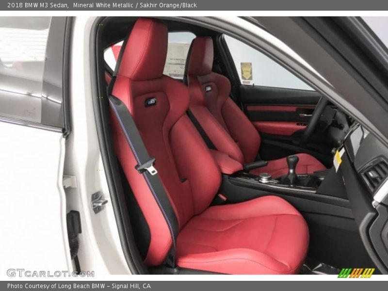 Mineral White Metallic / Sakhir Orange/Black 2018 BMW M3 Sedan