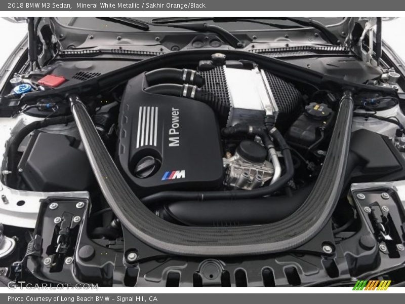 Mineral White Metallic / Sakhir Orange/Black 2018 BMW M3 Sedan