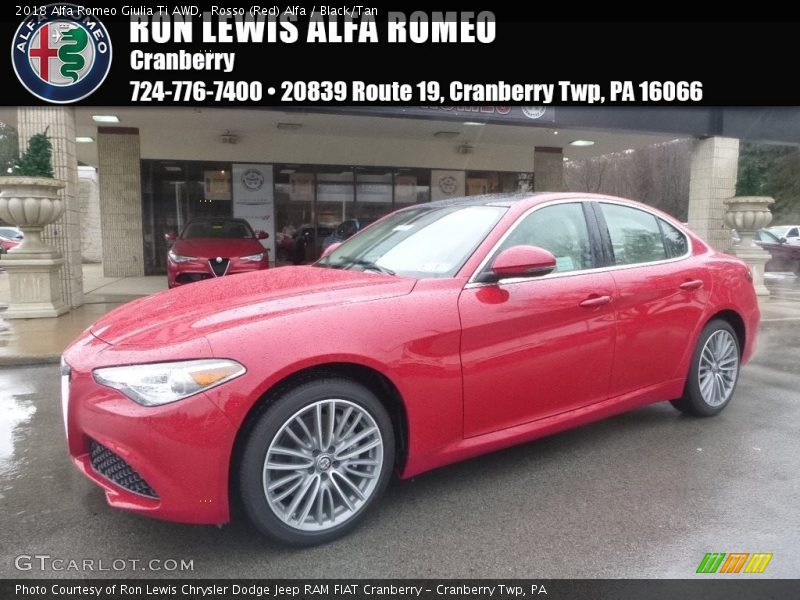 Rosso (Red) Alfa / Black/Tan 2018 Alfa Romeo Giulia Ti AWD