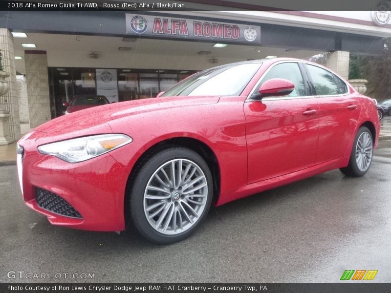 Rosso (Red) Alfa / Black/Tan 2018 Alfa Romeo Giulia Ti AWD