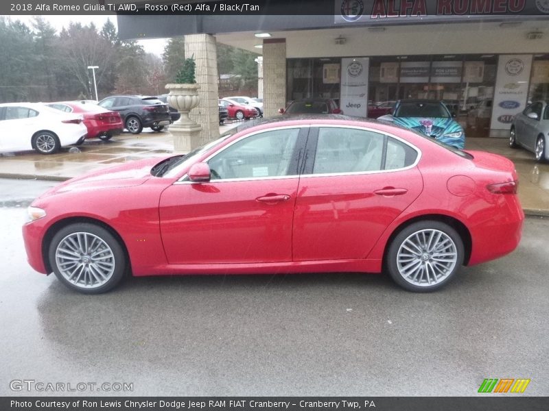 Rosso (Red) Alfa / Black/Tan 2018 Alfa Romeo Giulia Ti AWD