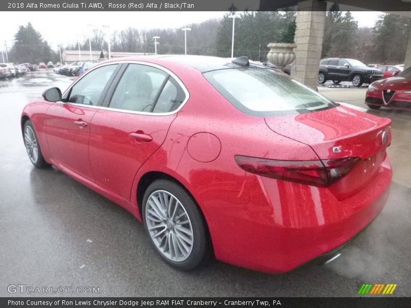 Rosso (Red) Alfa / Black/Tan 2018 Alfa Romeo Giulia Ti AWD