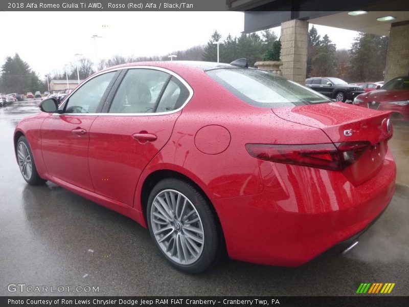 Rosso (Red) Alfa / Black/Tan 2018 Alfa Romeo Giulia Ti AWD