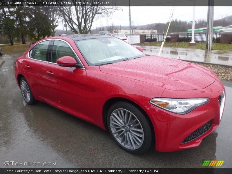 Rosso (Red) Alfa / Black/Tan 2018 Alfa Romeo Giulia Ti AWD