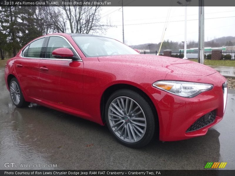 Rosso (Red) Alfa / Black/Tan 2018 Alfa Romeo Giulia Ti AWD