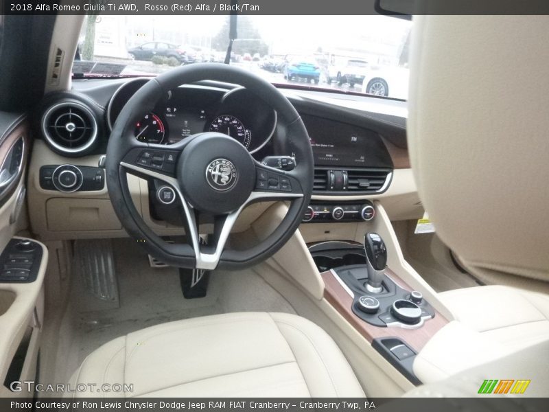 Rosso (Red) Alfa / Black/Tan 2018 Alfa Romeo Giulia Ti AWD