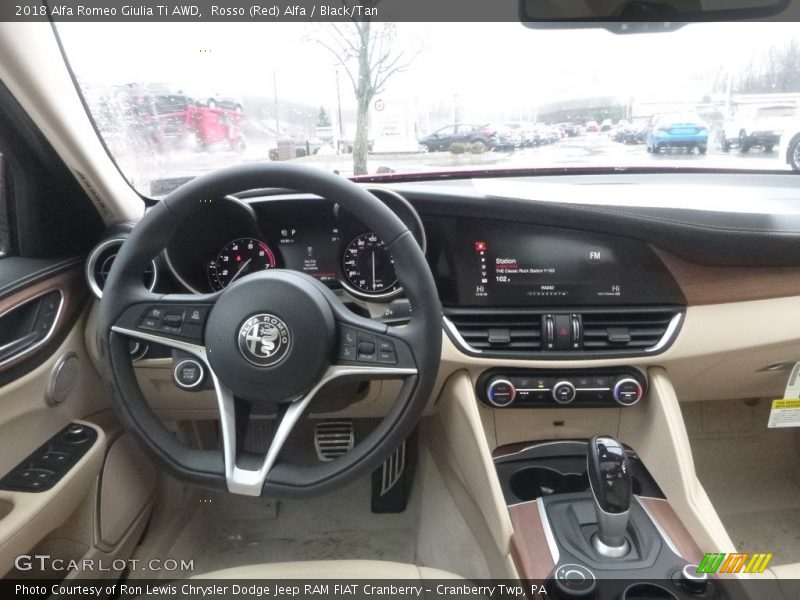 Rosso (Red) Alfa / Black/Tan 2018 Alfa Romeo Giulia Ti AWD