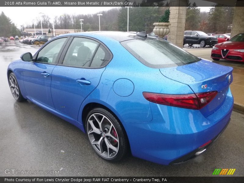 Misano Blue Metallic / Black/Dark Gray 2018 Alfa Romeo Giulia Ti AWD