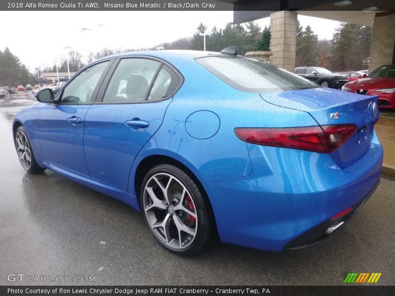 Misano Blue Metallic / Black/Dark Gray 2018 Alfa Romeo Giulia Ti AWD