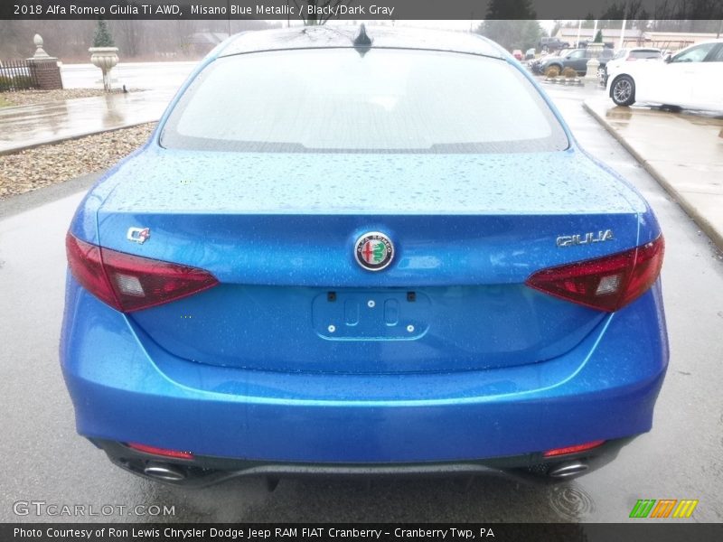 Misano Blue Metallic / Black/Dark Gray 2018 Alfa Romeo Giulia Ti AWD