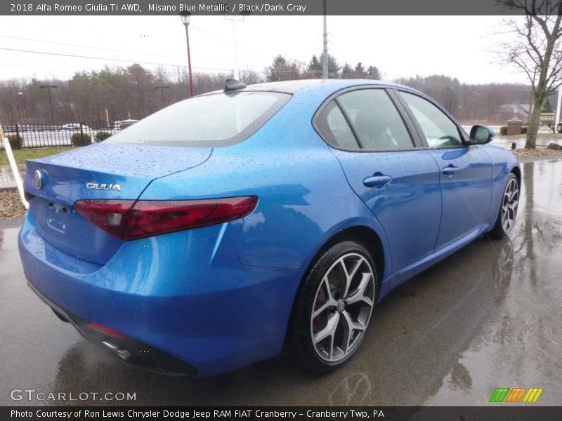 Misano Blue Metallic / Black/Dark Gray 2018 Alfa Romeo Giulia Ti AWD