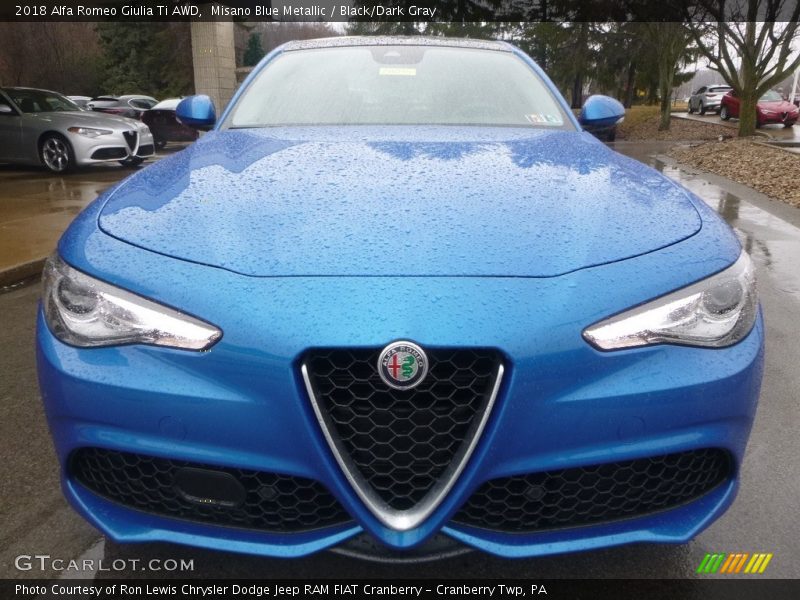 Misano Blue Metallic / Black/Dark Gray 2018 Alfa Romeo Giulia Ti AWD