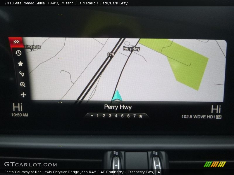 Navigation of 2018 Giulia Ti AWD