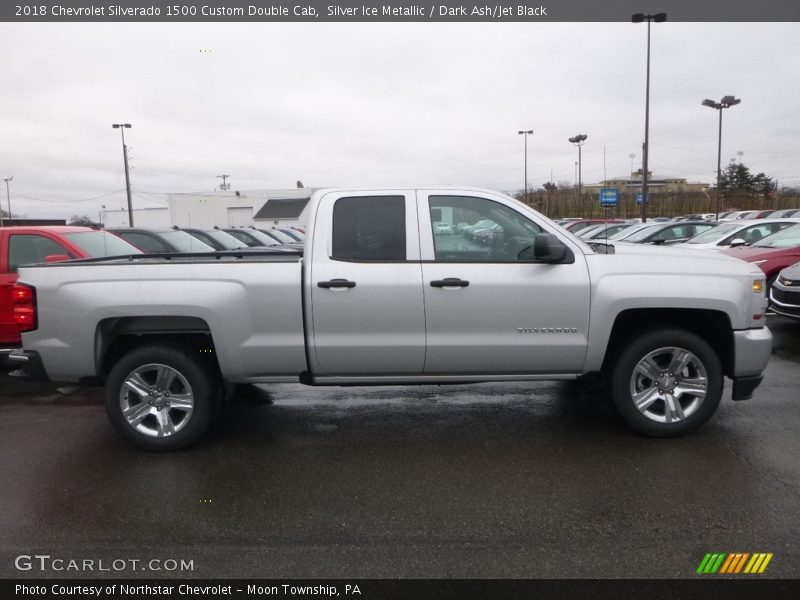 Silver Ice Metallic / Dark Ash/Jet Black 2018 Chevrolet Silverado 1500 Custom Double Cab