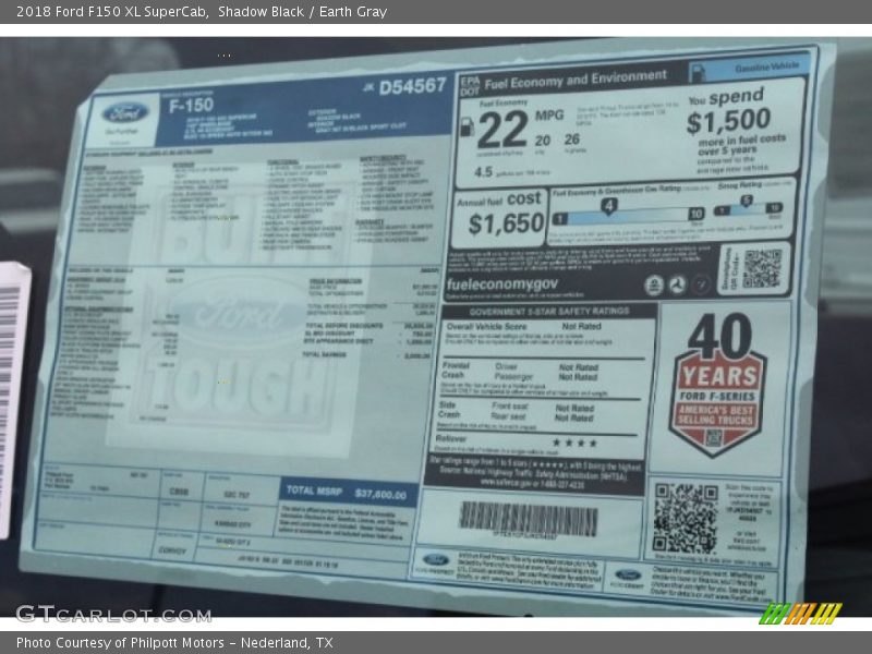 Shadow Black / Earth Gray 2018 Ford F150 XL SuperCab