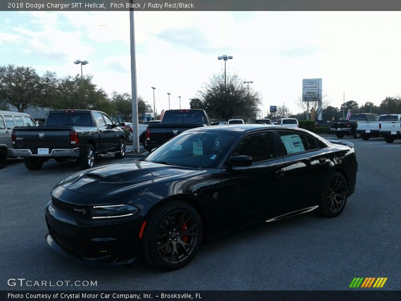 Pitch Black / Ruby Red/Black 2018 Dodge Charger SRT Hellcat