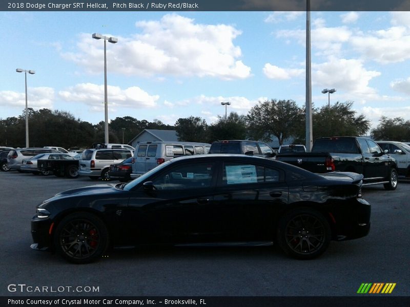 Pitch Black / Ruby Red/Black 2018 Dodge Charger SRT Hellcat