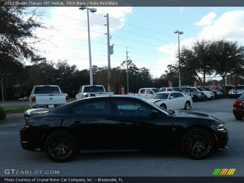 Pitch Black / Ruby Red/Black 2018 Dodge Charger SRT Hellcat