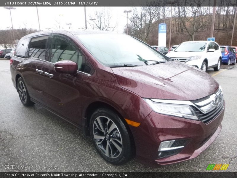 Deep Scarlet Pearl / Gray 2018 Honda Odyssey Elite