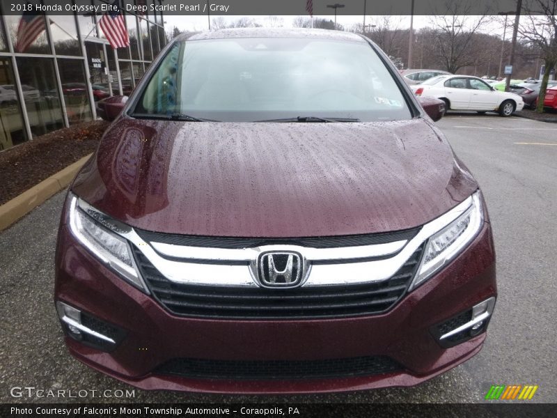 Deep Scarlet Pearl / Gray 2018 Honda Odyssey Elite