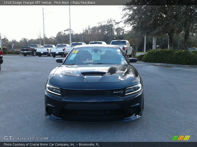 Pitch Black / Ruby Red/Black 2018 Dodge Charger SRT Hellcat
