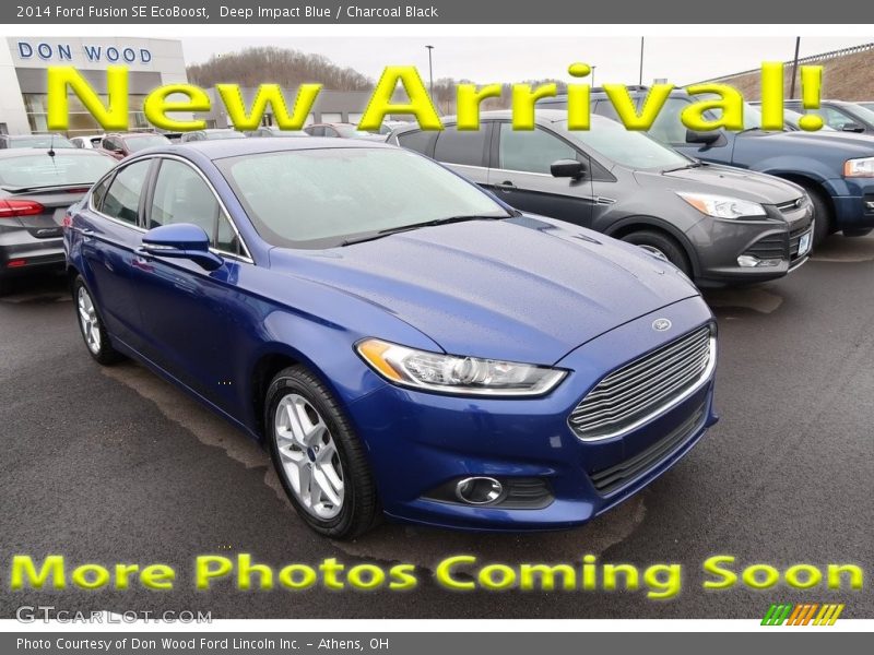 Deep Impact Blue / Charcoal Black 2014 Ford Fusion SE EcoBoost