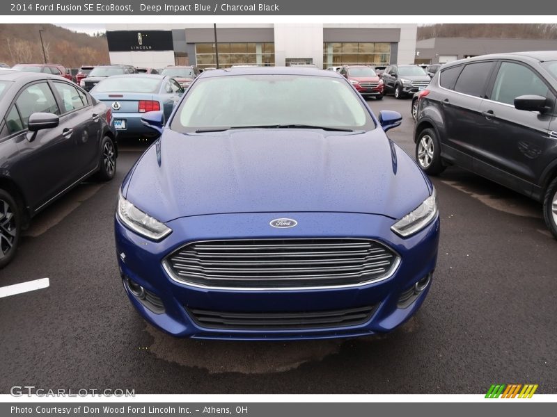 Deep Impact Blue / Charcoal Black 2014 Ford Fusion SE EcoBoost