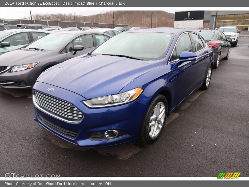 Deep Impact Blue / Charcoal Black 2014 Ford Fusion SE EcoBoost