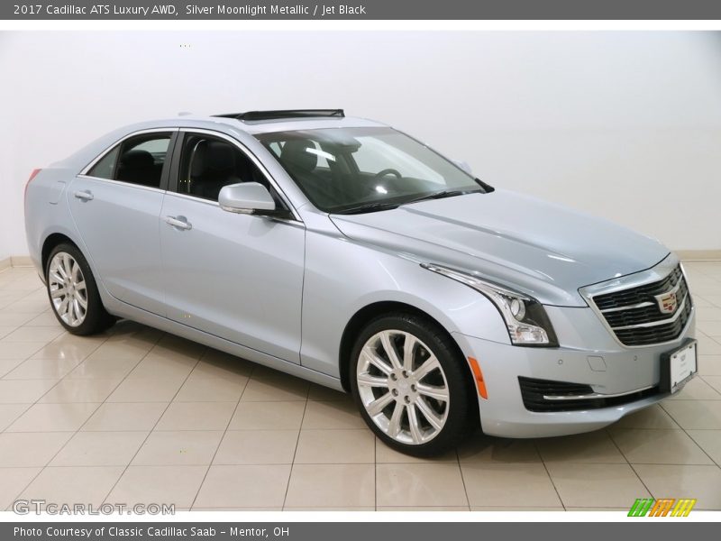 Silver Moonlight Metallic / Jet Black 2017 Cadillac ATS Luxury AWD