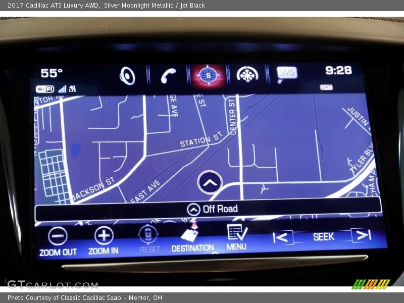 Silver Moonlight Metallic / Jet Black 2017 Cadillac ATS Luxury AWD