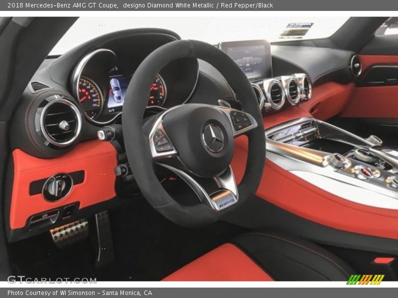 designo Diamond White Metallic / Red Pepper/Black 2018 Mercedes-Benz AMG GT Coupe