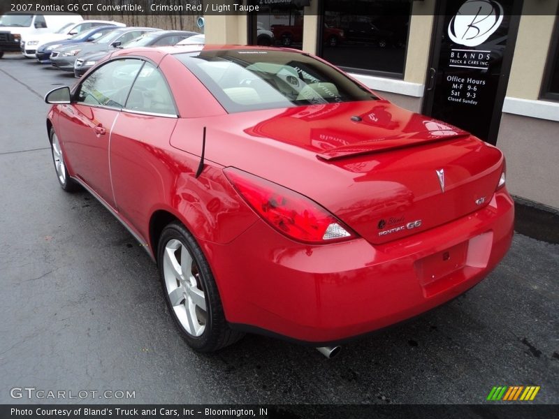 Crimson Red / Light Taupe 2007 Pontiac G6 GT Convertible