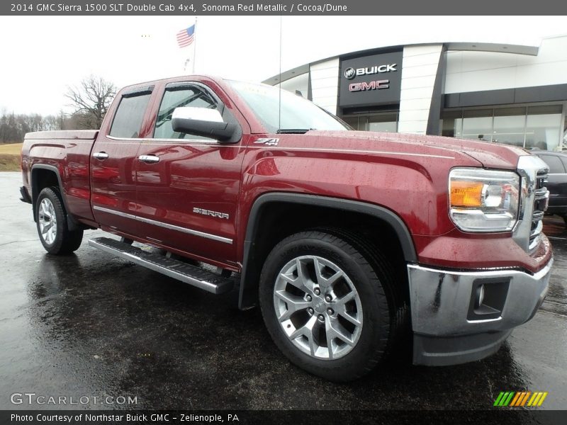 Sonoma Red Metallic / Cocoa/Dune 2014 GMC Sierra 1500 SLT Double Cab 4x4