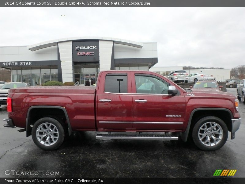 Sonoma Red Metallic / Cocoa/Dune 2014 GMC Sierra 1500 SLT Double Cab 4x4