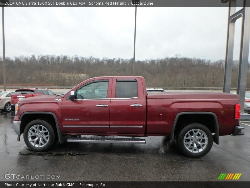 Sonoma Red Metallic / Cocoa/Dune 2014 GMC Sierra 1500 SLT Double Cab 4x4