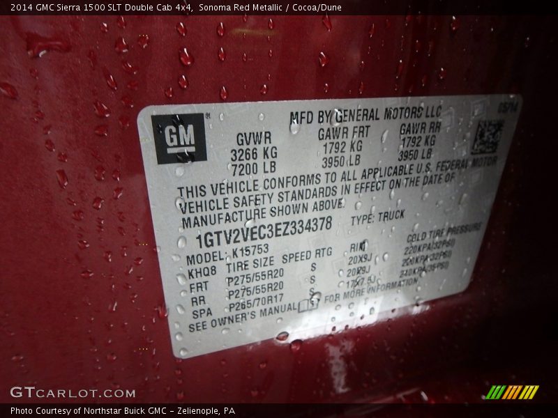 Sonoma Red Metallic / Cocoa/Dune 2014 GMC Sierra 1500 SLT Double Cab 4x4
