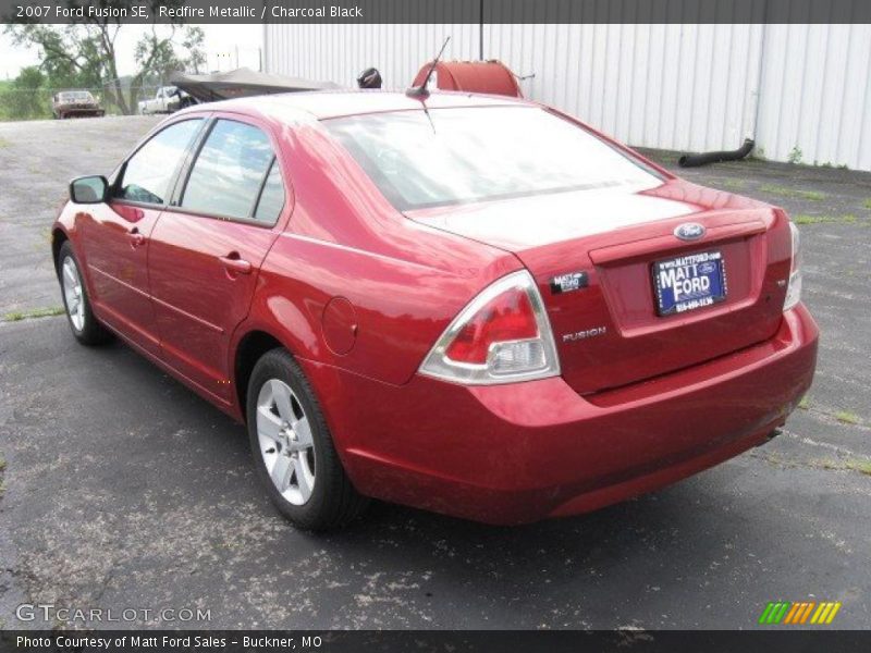 Redfire Metallic / Charcoal Black 2007 Ford Fusion SE