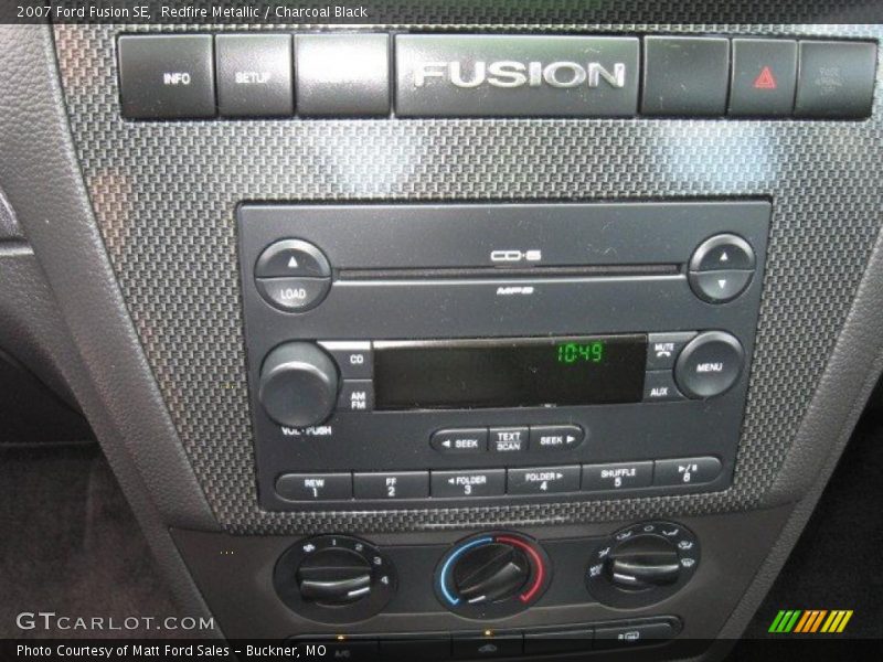 Redfire Metallic / Charcoal Black 2007 Ford Fusion SE