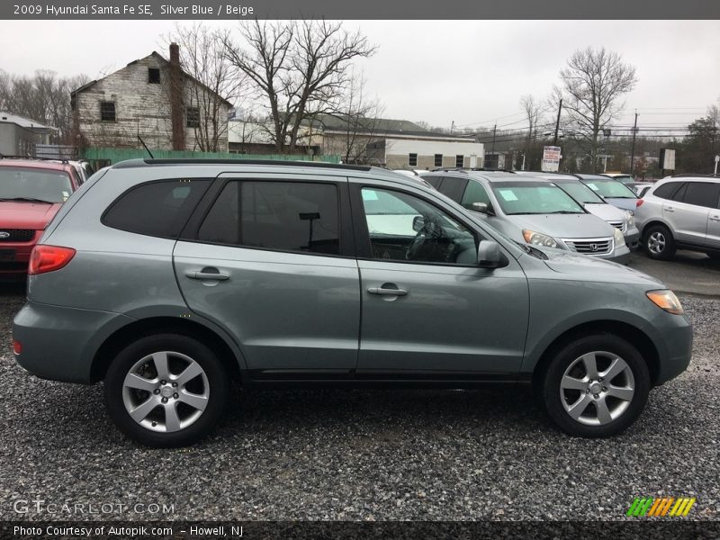 Silver Blue / Beige 2009 Hyundai Santa Fe SE